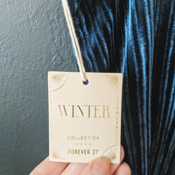 Blue Velvet Mini Dress - Picture 6 of 7